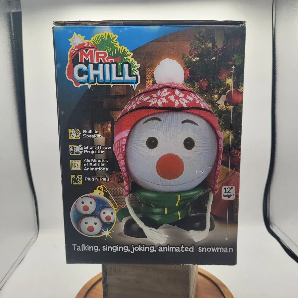 NIB Mr Chill Animated‎ 3D Singing Talking Snowman Christmas Jokes Carols
